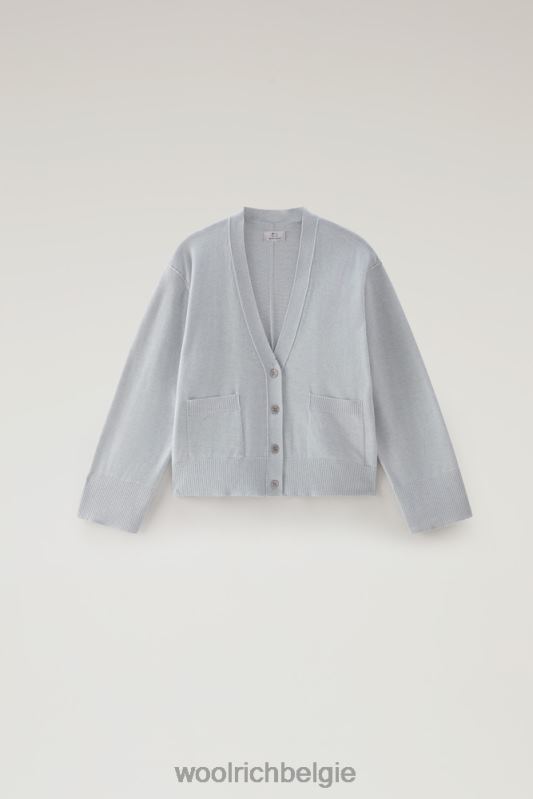 vest van een katoen-kasjmiermix Woolrich vrouwen 8TTN0109 grijs gemêleerd kleding