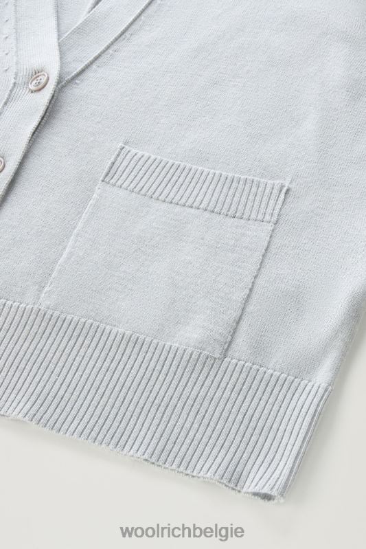 vest van een katoen-kasjmiermix Woolrich vrouwen 8TTN0109 grijs gemêleerd kleding