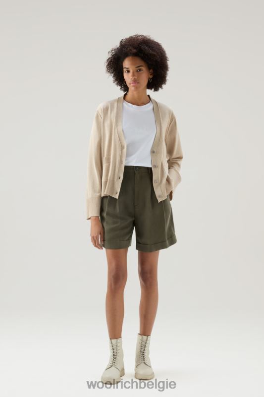 vest van een katoen-kasjmiermix Woolrich vrouwen 8TTN0113 beige gemêleerd kleding