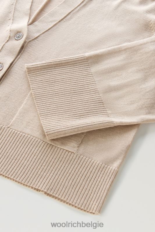 vest van een katoen-kasjmiermix Woolrich vrouwen 8TTN0113 beige gemêleerd kleding