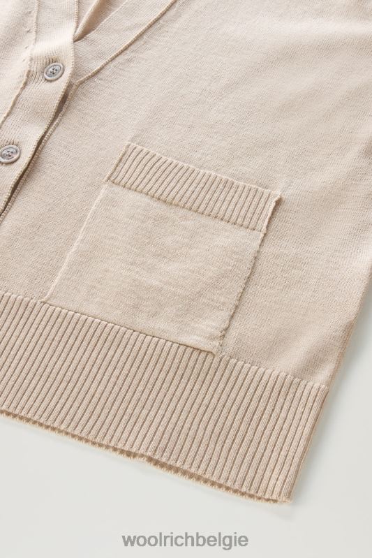 vest van een katoen-kasjmiermix Woolrich vrouwen 8TTN0113 beige gemêleerd kleding