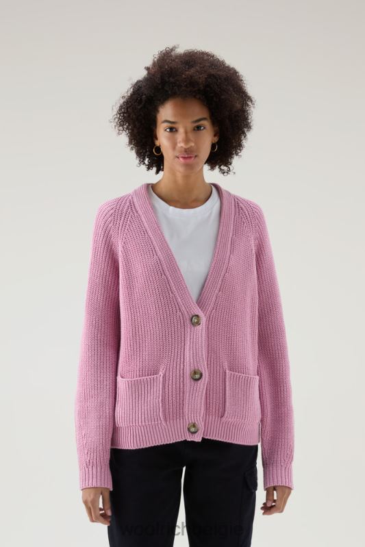 vest van puur biologisch materiaal met een natuurlijke kledingkleurstofafwerking Woolrich vrouwen 8TTN0125 rokerige roos kleding
