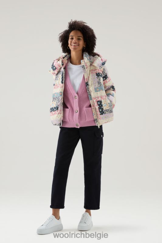 vest van puur biologisch materiaal met een natuurlijke kledingkleurstofafwerking Woolrich vrouwen 8TTN0125 rokerige roos kleding