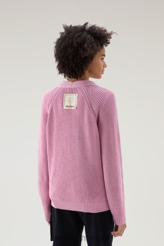 vest van puur biologisch materiaal met een natuurlijke kledingkleurstofafwerking Woolrich vrouwen 8TTN0125 rokerige roos kleding
