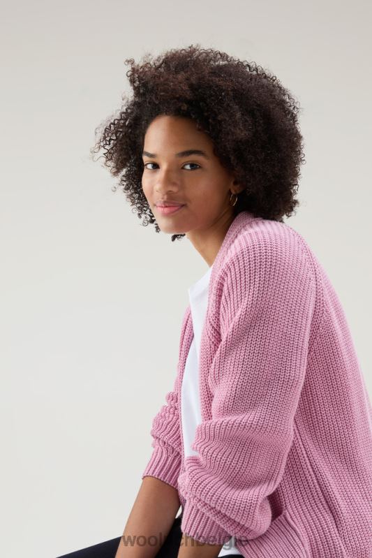 vest van puur biologisch materiaal met een natuurlijke kledingkleurstofafwerking Woolrich vrouwen 8TTN0125 rokerige roos kleding