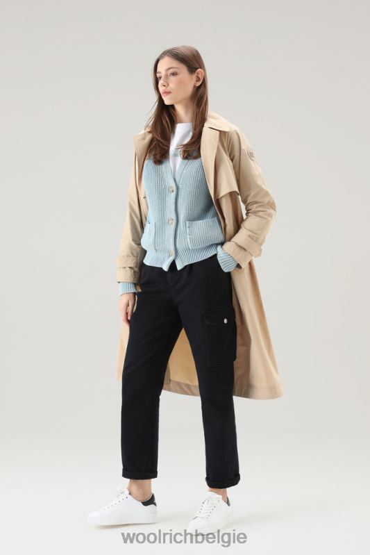 vest van puur biologisch materiaal met een natuurlijke kledingkleurstofafwerking Woolrich vrouwen 8TTN086 bleek indigo kleding