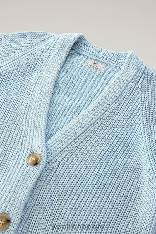 vest van puur biologisch materiaal met een natuurlijke kledingkleurstofafwerking Woolrich vrouwen 8TTN086 bleek indigo kleding