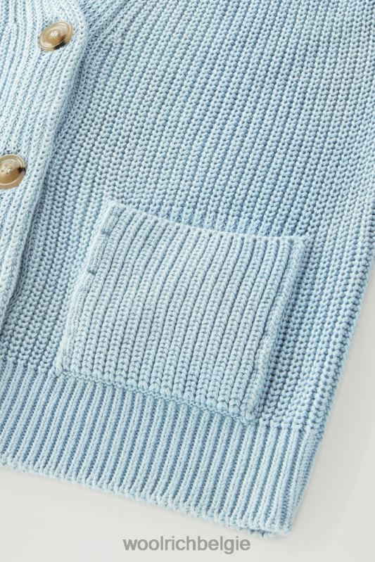 vest van puur biologisch materiaal met een natuurlijke kledingkleurstofafwerking Woolrich vrouwen 8TTN086 bleek indigo kleding