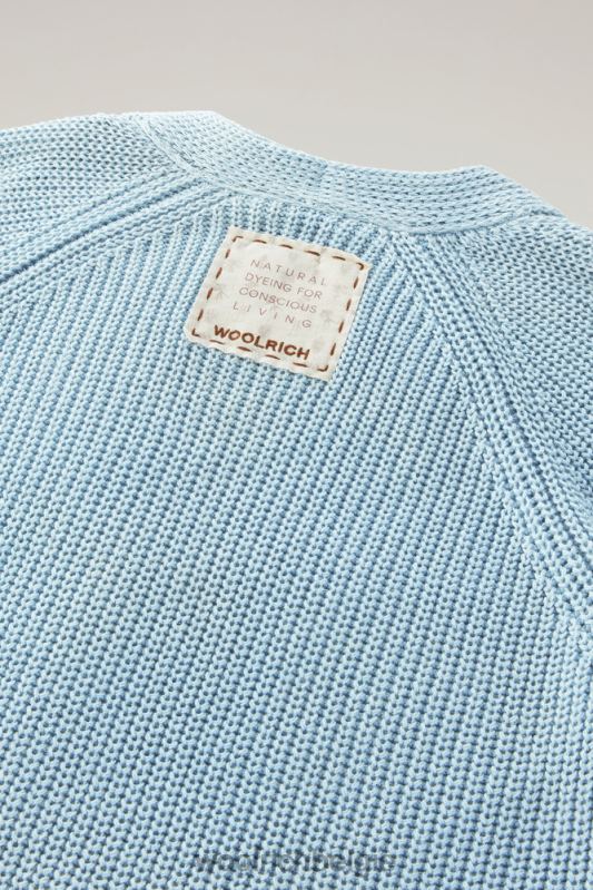 vest van puur biologisch materiaal met een natuurlijke kledingkleurstofafwerking Woolrich vrouwen 8TTN086 bleek indigo kleding