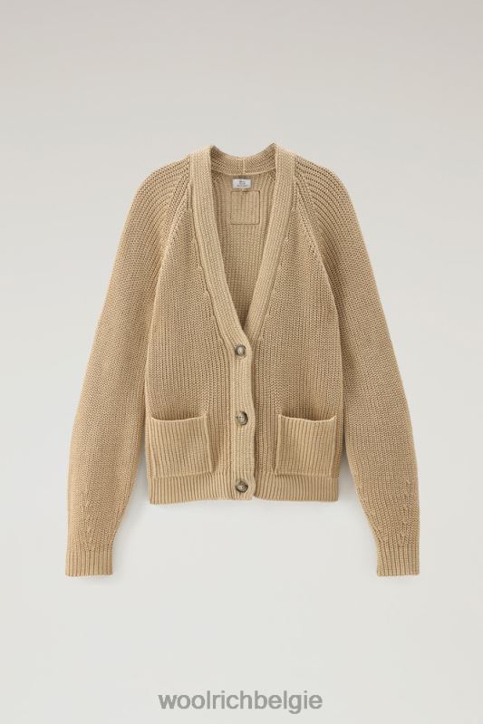 vest van puur biologisch materiaal met een natuurlijke kledingkleurstofafwerking Woolrich vrouwen 8TTN093 melkachtige crème kleding
