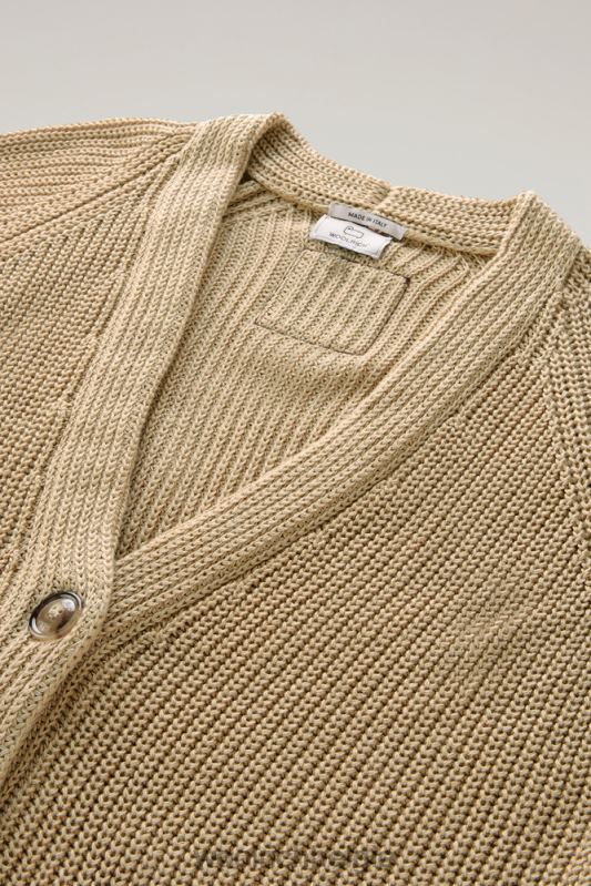 vest van puur biologisch materiaal met een natuurlijke kledingkleurstofafwerking Woolrich vrouwen 8TTN093 melkachtige crème kleding