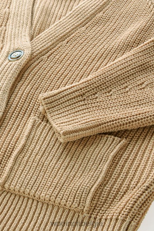 vest van puur biologisch materiaal met een natuurlijke kledingkleurstofafwerking Woolrich vrouwen 8TTN093 melkachtige crème kleding