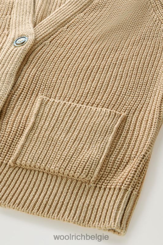 vest van puur biologisch materiaal met een natuurlijke kledingkleurstofafwerking Woolrich vrouwen 8TTN093 melkachtige crème kleding