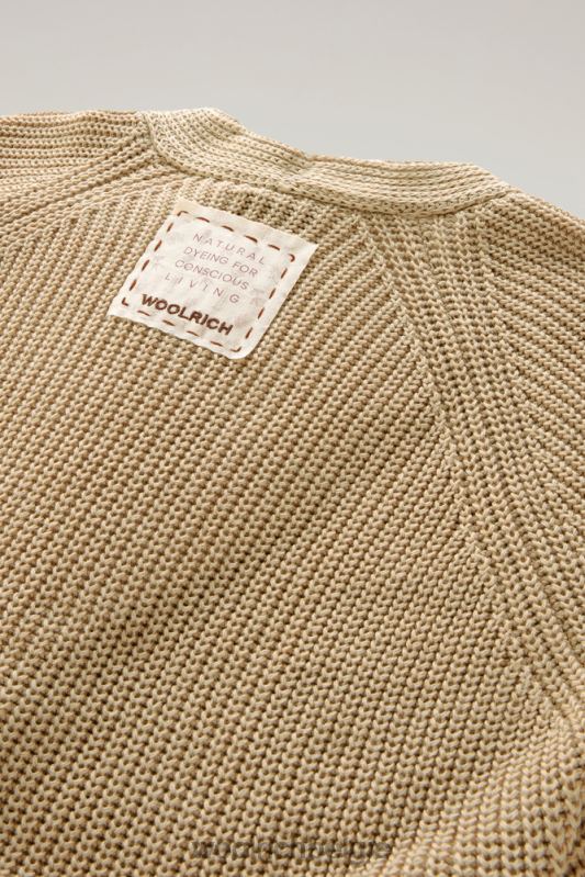vest van puur biologisch materiaal met een natuurlijke kledingkleurstofafwerking Woolrich vrouwen 8TTN093 melkachtige crème kleding