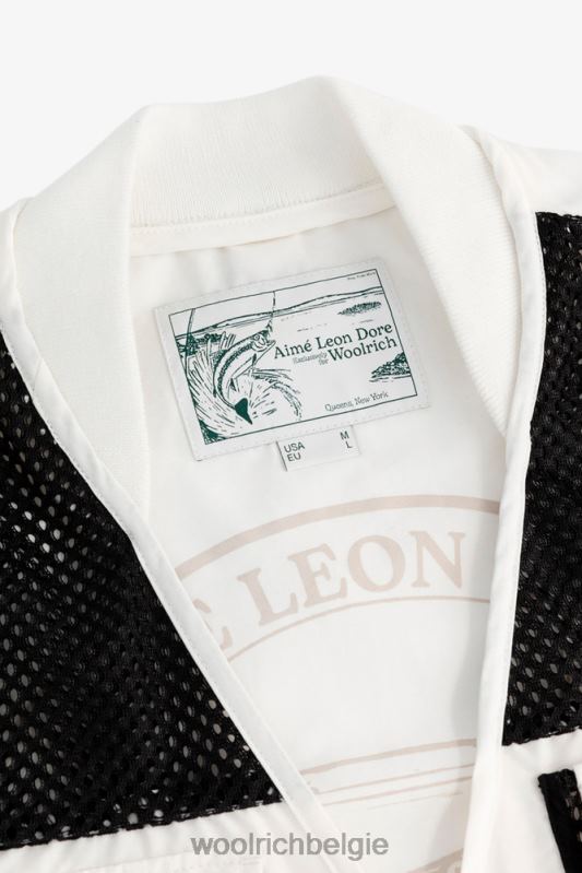 vliegvissen vest met meerdere zakken van eco-ramar-stof-aime leon dore Woolrich Heren 8TTN0800 kokosmelk kleding