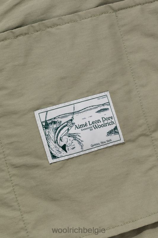 vliegvissen vest met meerdere zakken van eco-ramar-stof-aime leon dore Woolrich Heren 8TTN0801 zeegras kleding