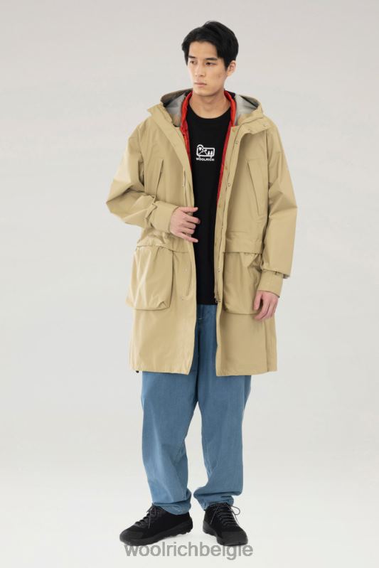 waterdichte 3-in-1 lange parka met nok Woolrich Heren 8TTN0608 beige kleding