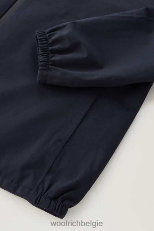 waterdichte Pacific-jas met capuchon Woolrich Heren 8TTN0374 Melton blauw kleding