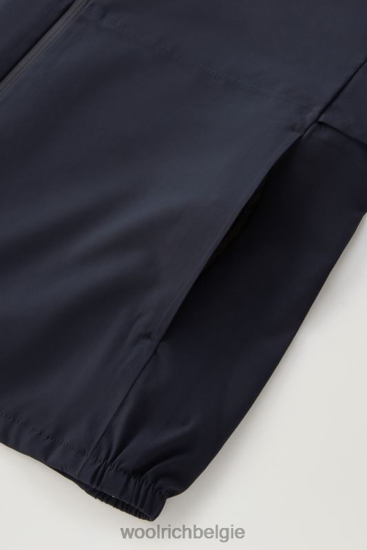waterdichte Pacific-jas met capuchon Woolrich Heren 8TTN0374 Melton blauw kleding