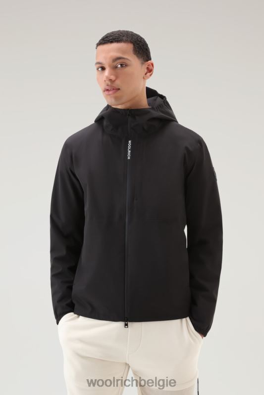 waterdichte Pacific-jas met capuchon Woolrich Heren 8TTN0400 zwart kleding