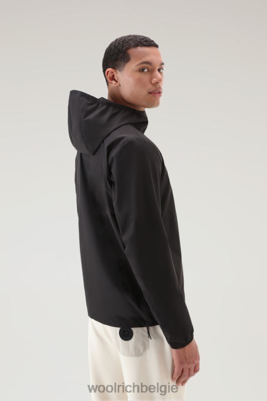 waterdichte Pacific-jas met capuchon Woolrich Heren 8TTN0400 zwart kleding