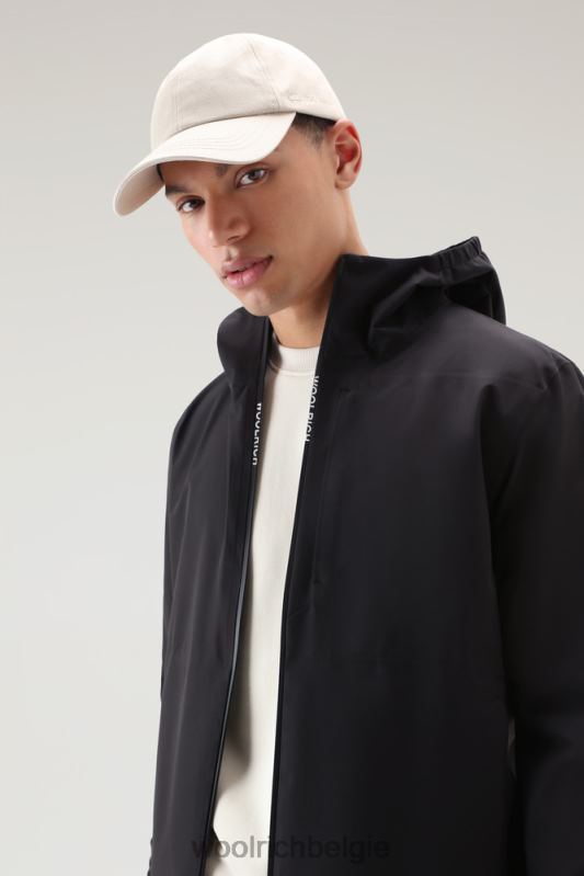 waterdichte Pacific-jas met capuchon Woolrich Heren 8TTN0400 zwart kleding