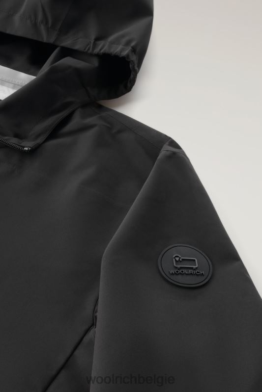 waterdichte Pacific-jas met capuchon Woolrich Heren 8TTN0400 zwart kleding