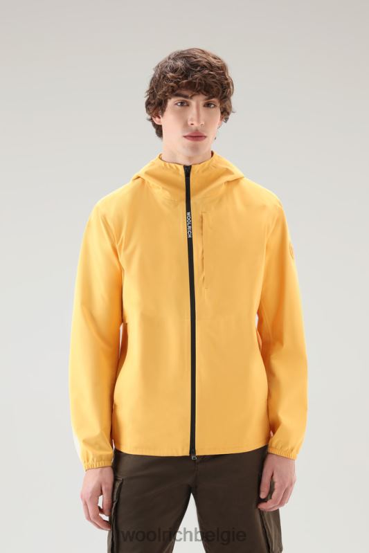 waterdichte Pacific-jas met capuchon Woolrich Heren 8TTN0450 geel verbrand kleding