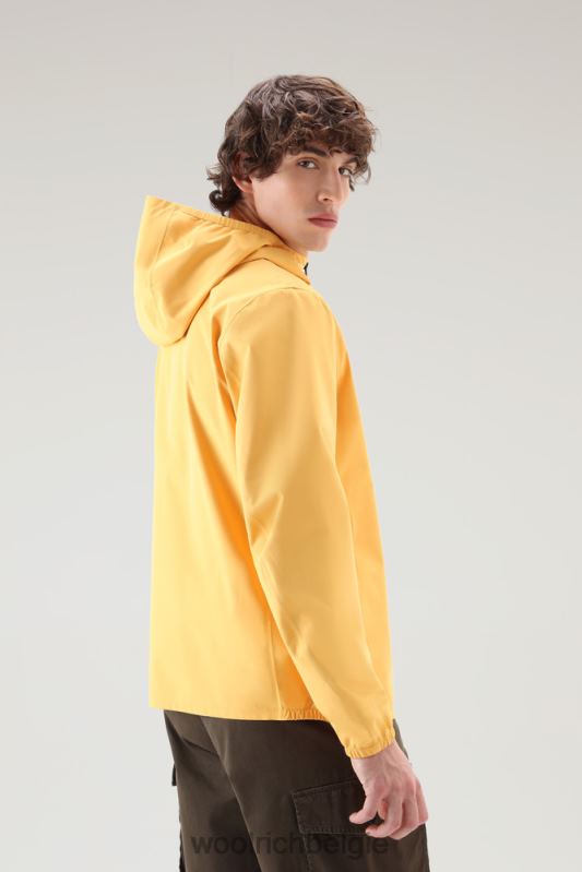 waterdichte Pacific-jas met capuchon Woolrich Heren 8TTN0450 geel verbrand kleding