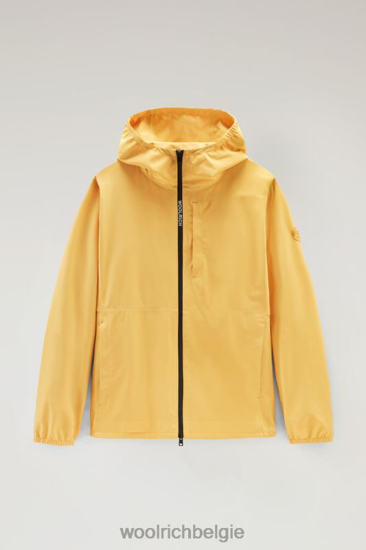 waterdichte Pacific-jas met capuchon Woolrich Heren 8TTN0450 geel verbrand kleding