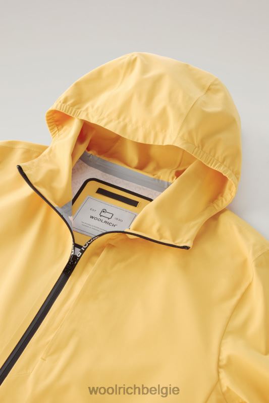 waterdichte Pacific-jas met capuchon Woolrich Heren 8TTN0450 geel verbrand kleding