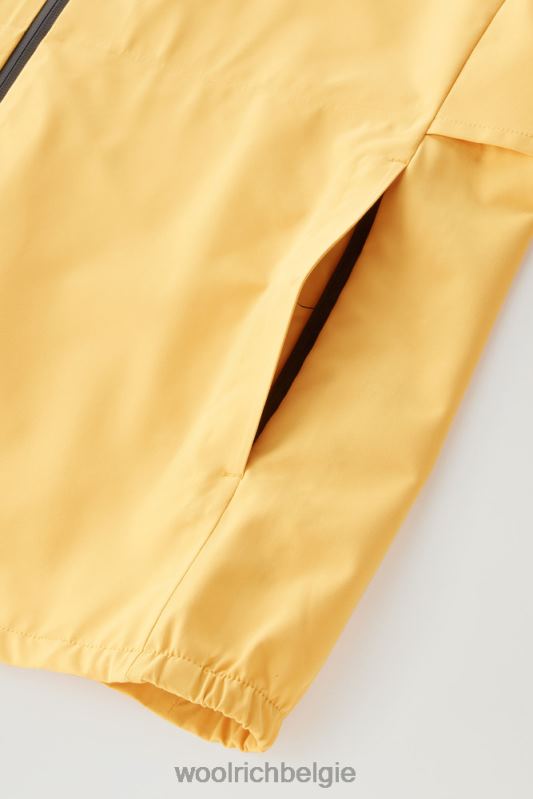waterdichte Pacific-jas met capuchon Woolrich Heren 8TTN0450 geel verbrand kleding