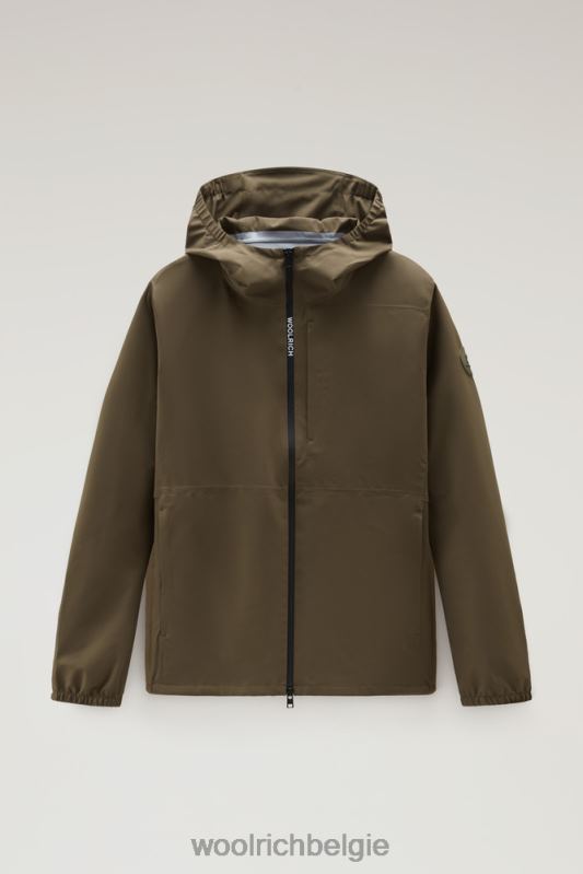 waterdichte Pacific-jas met capuchon Woolrich Heren 8TTN0475 donkergroen kleding