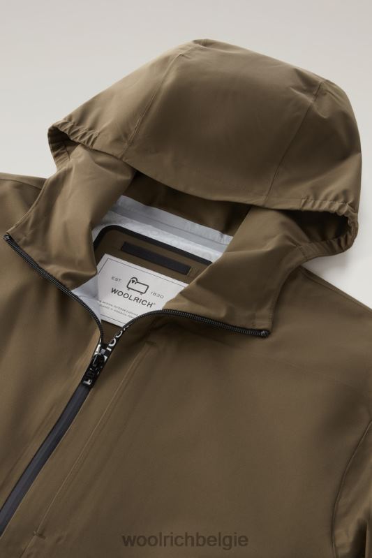 waterdichte Pacific-jas met capuchon Woolrich Heren 8TTN0475 donkergroen kleding