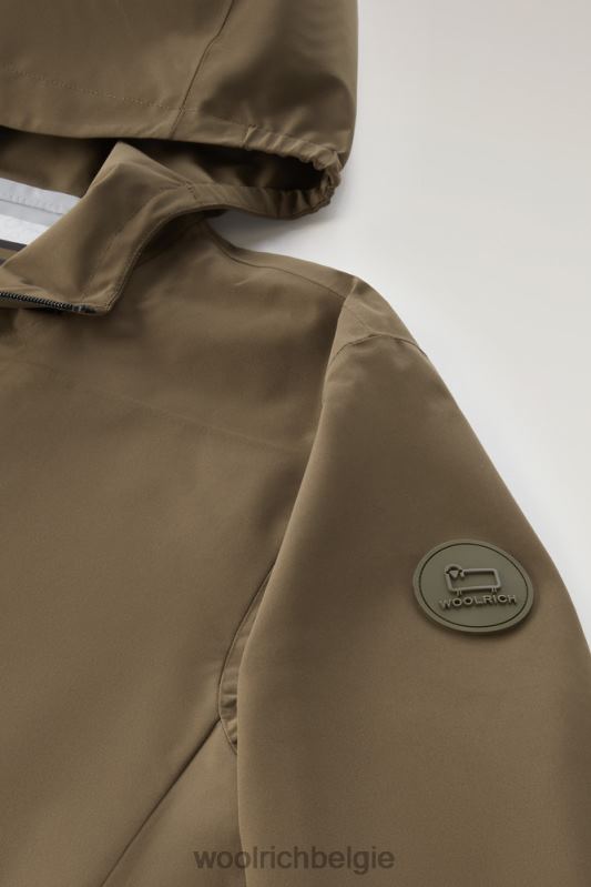 waterdichte Pacific-jas met capuchon Woolrich Heren 8TTN0475 donkergroen kleding