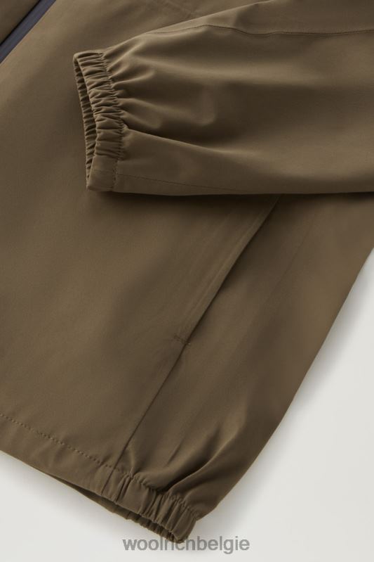 waterdichte Pacific-jas met capuchon Woolrich Heren 8TTN0475 donkergroen kleding