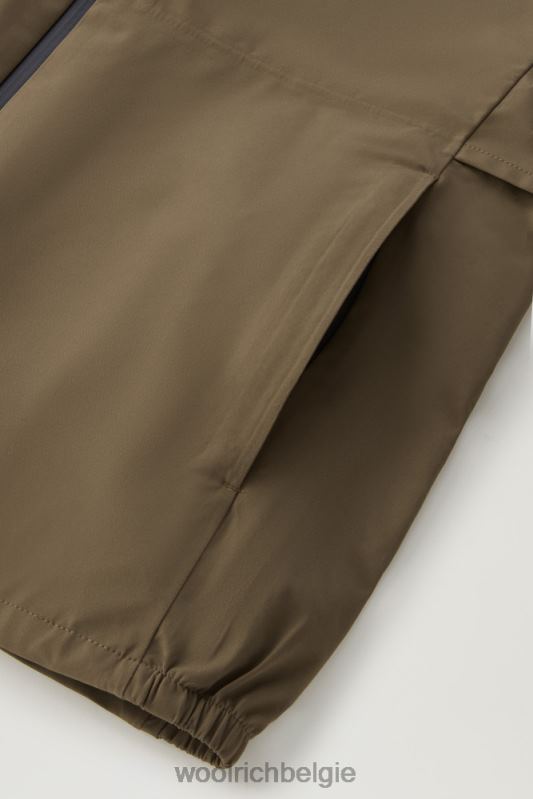 waterdichte Pacific-jas met capuchon Woolrich Heren 8TTN0475 donkergroen kleding