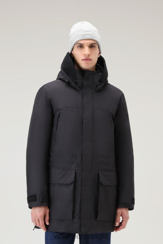 waterdichte lange parka van pertex revolve Woolrich Heren 8TTN0653 zwart kleding