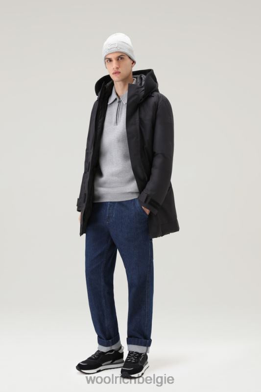 waterdichte lange parka van pertex revolve Woolrich Heren 8TTN0653 zwart kleding