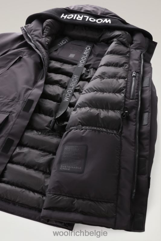 waterdichte lange parka van pertex revolve Woolrich Heren 8TTN0653 zwart kleding