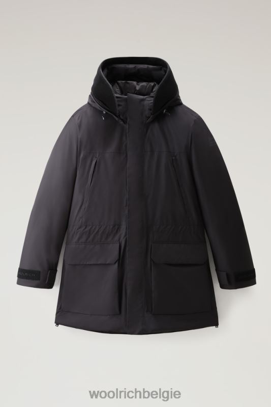 waterdichte lange parka van pertex revolve Woolrich Heren 8TTN0653 zwart kleding