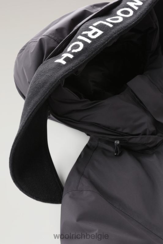 waterdichte lange parka van pertex revolve Woolrich Heren 8TTN0653 zwart kleding