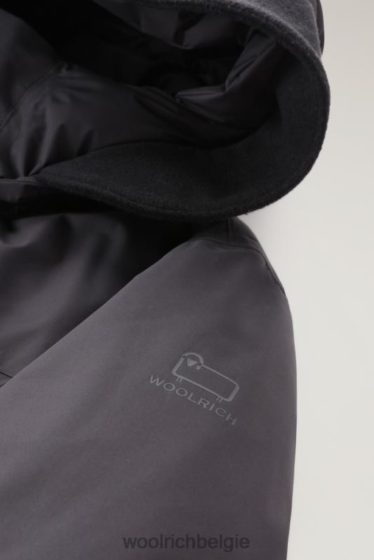 waterdichte lange parka van pertex revolve Woolrich Heren 8TTN0653 zwart kleding