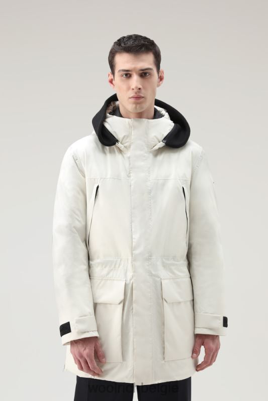 waterdichte lange parka van pertex revolve Woolrich Heren 8TTN0775 melkachtige crème kleding