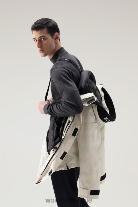 waterdichte lange parka van pertex revolve Woolrich Heren 8TTN0775 melkachtige crème kleding