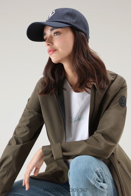 waterdichte leavitt-jas met capuchon Woolrich vrouwen 8TTN0107 donkergroen kleding