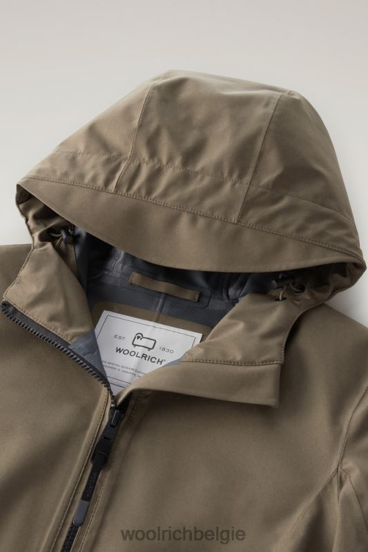 waterdichte leavitt-jas met capuchon Woolrich vrouwen 8TTN0107 donkergroen kleding