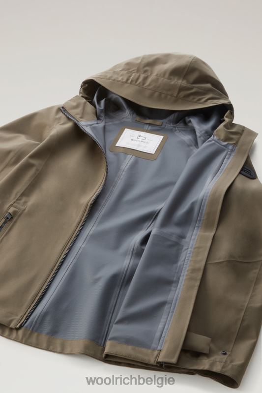 waterdichte leavitt-jas met capuchon Woolrich vrouwen 8TTN0107 donkergroen kleding