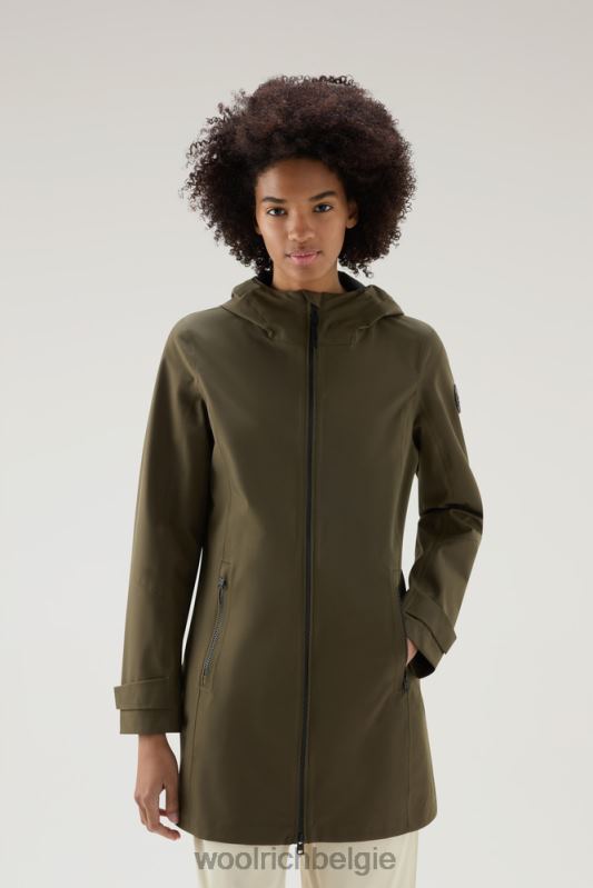 waterdichte levitt zomerparka Woolrich vrouwen 8TTN0167 donkergroen kleding