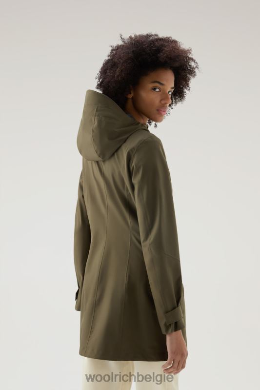 waterdichte levitt zomerparka Woolrich vrouwen 8TTN0167 donkergroen kleding